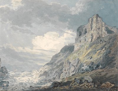 Findlater Castle, Banff by Thomas Girtin